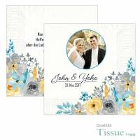 Servietten bedruckt Hochzeit Aquarell Blumen Tissue