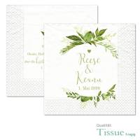 personalisierte Servietten Greenery Wedding 