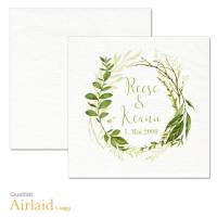 Servietten bedruckt Greenery Wedding "Reese & Keanu" Airlaid-Material