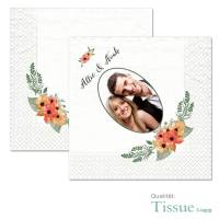 Servietten bedruckt Hochzeit Blumen Boho Tissue