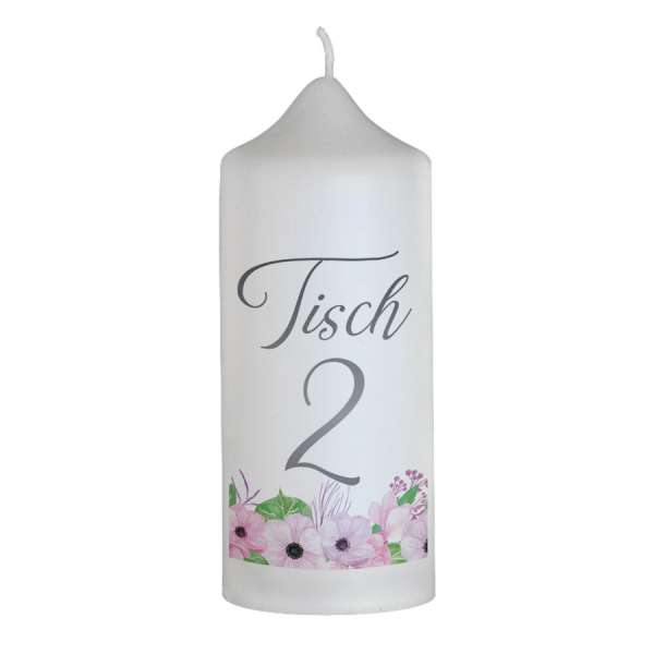 Tischnummernkerze zur Hochzeit "Victoria & Daniel"