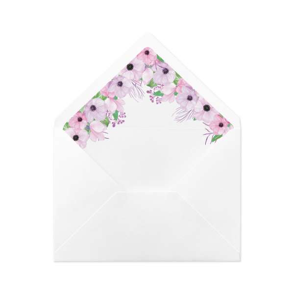 DIY Envelope Liner Hochzeit gedruckt "Victoria & Daniel"