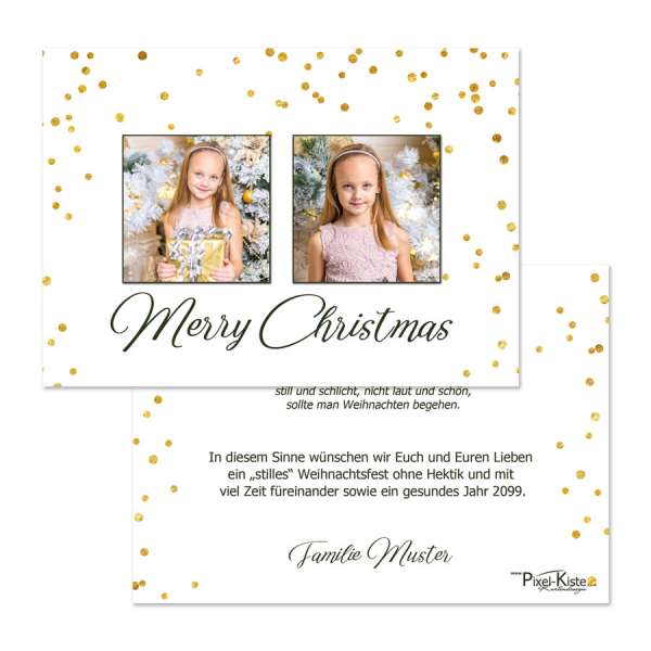 edle Weihnachtskarten Gold-Design mit Foto