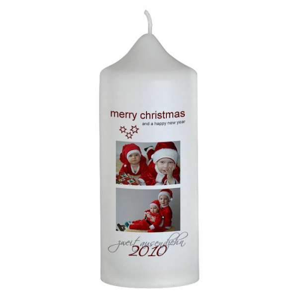 Weihnachtskerze mit Foto