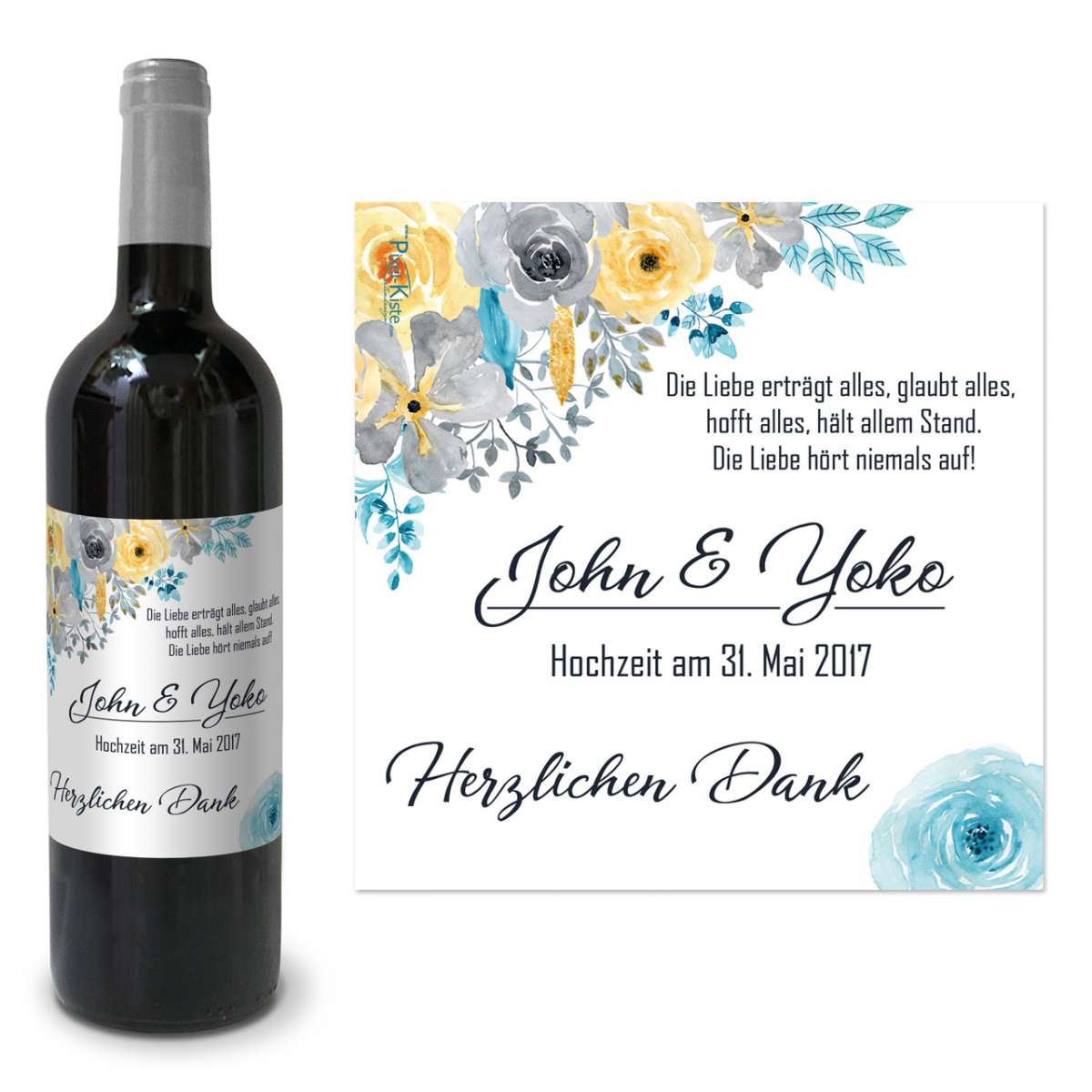 bedruckte Hochzeit aquarell Blüten