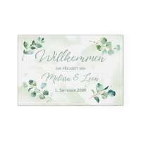 Willkommensschild Hochzeit Eukalyptus Poster Leinwand